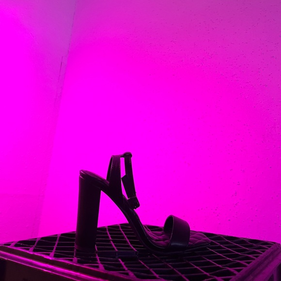 Black Open Toe Heels - Picture 2 of 7